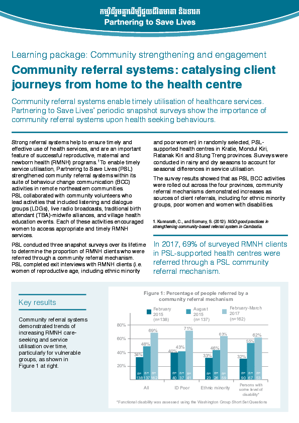 Community Referral Systems: Catalysing client journeys from home to the health centre